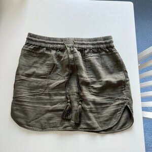 Khaki Green Aritzia Community Cotton Mini Skirt Size S